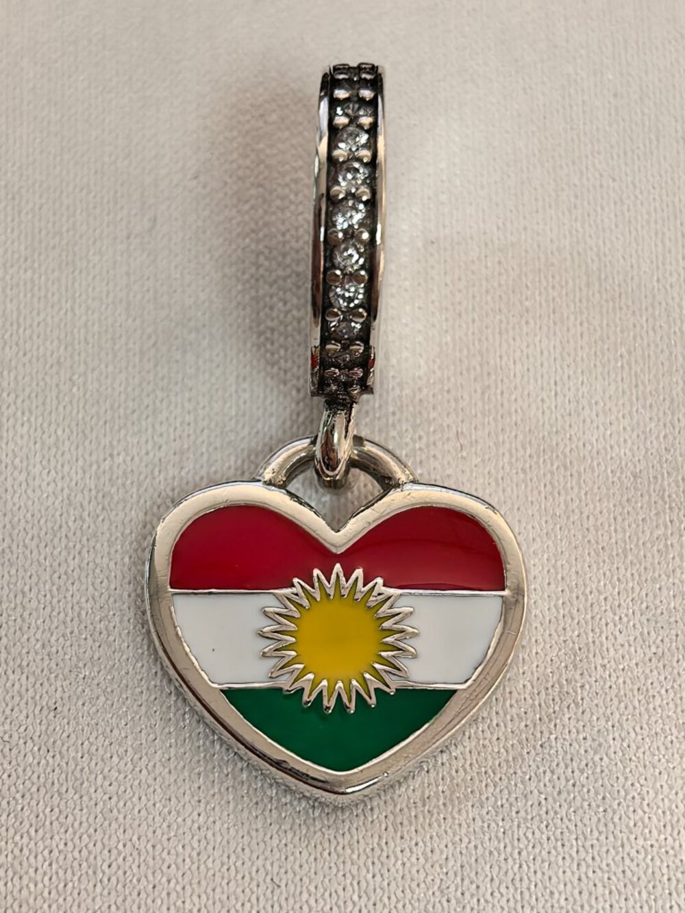 Pandora Kurdistan Flag Exclusive Dangle Charm Pendant, S925 Silver Jewelry
